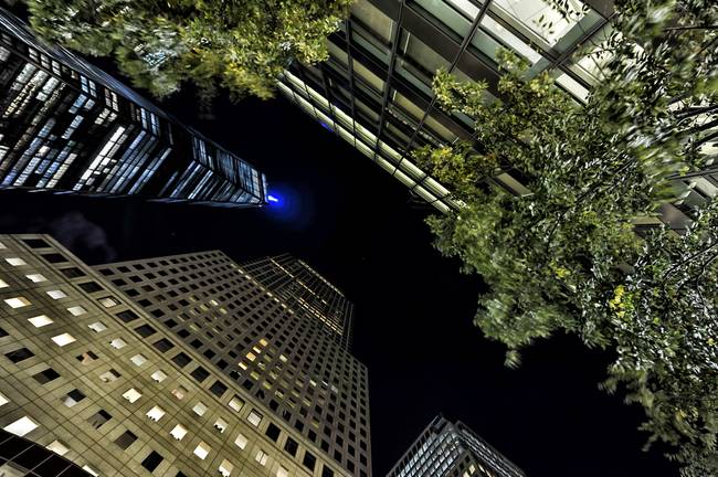 Lower Manhattan Overhead Extreme Perspective