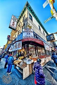 A corner market within Chinatown along Grand Street. It is one of very many you'll find down there. 